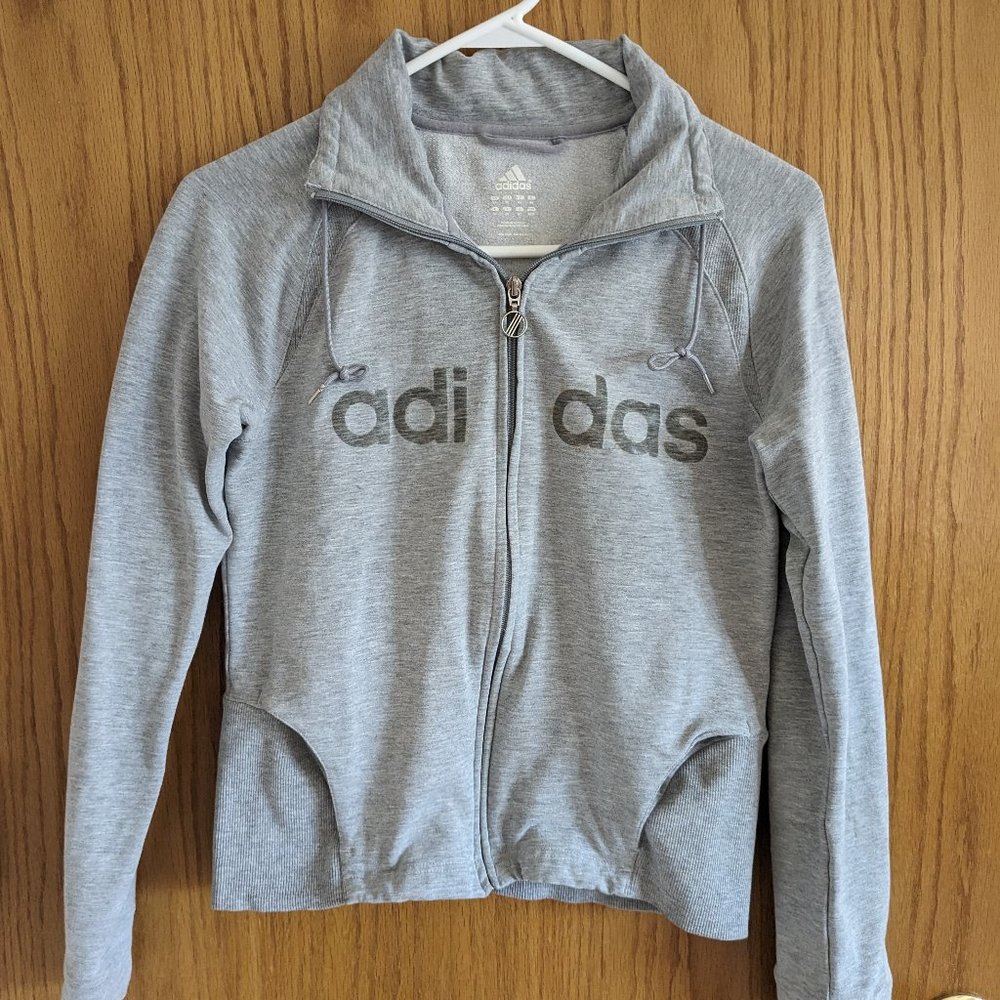 Women's Addidas Full Zip Sweatshirt, Gray